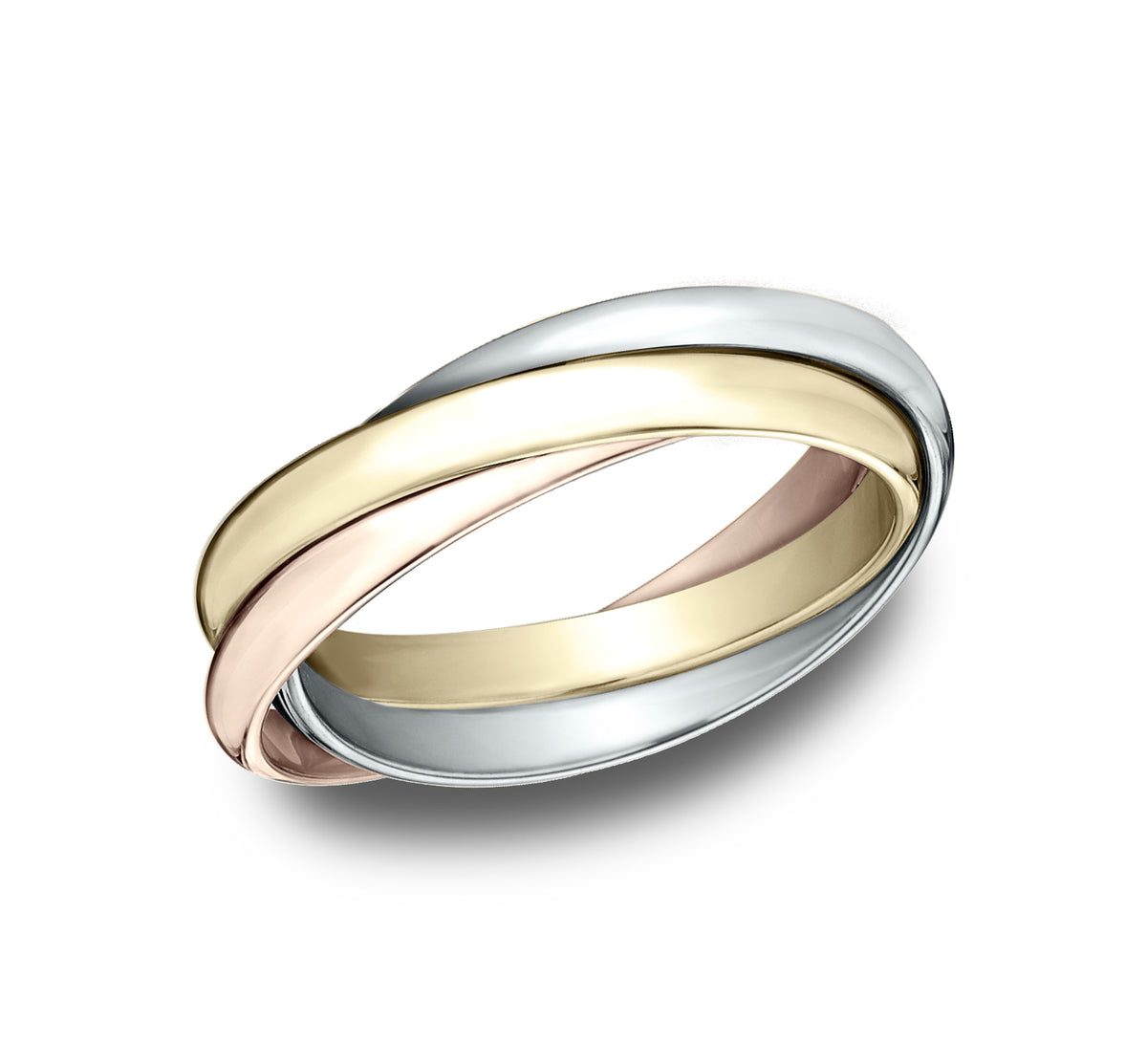 THE BOLEYN 2mm 14K White/Yellow/Rose Benchmark men's wedding band
