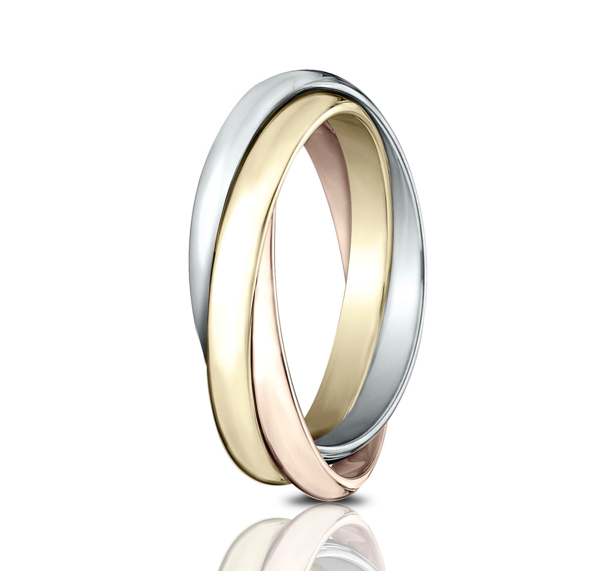 THE BOLEYN 2mm 14K White/Yellow/Rose Benchmark men's wedding band