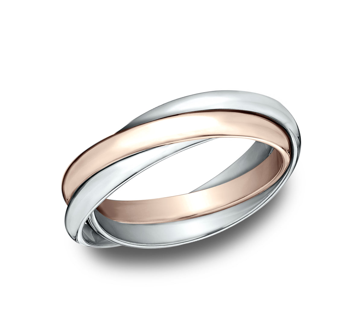 THE DARLING 2.5mm 14K Rose/White Benchmark men's wedding band