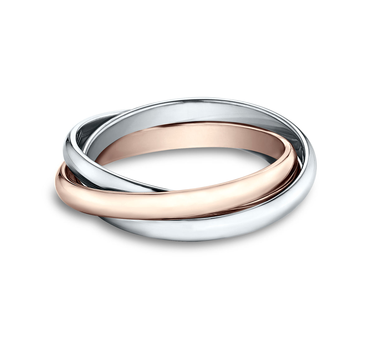 THE DARLING 2.5mm 14K Rose/White Benchmark men's wedding band
