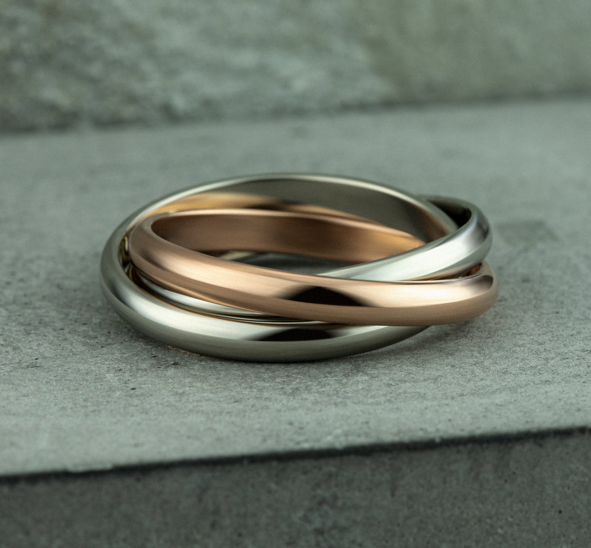 THE DARLING 2.5mm 14K Rose/White Benchmark men's wedding band