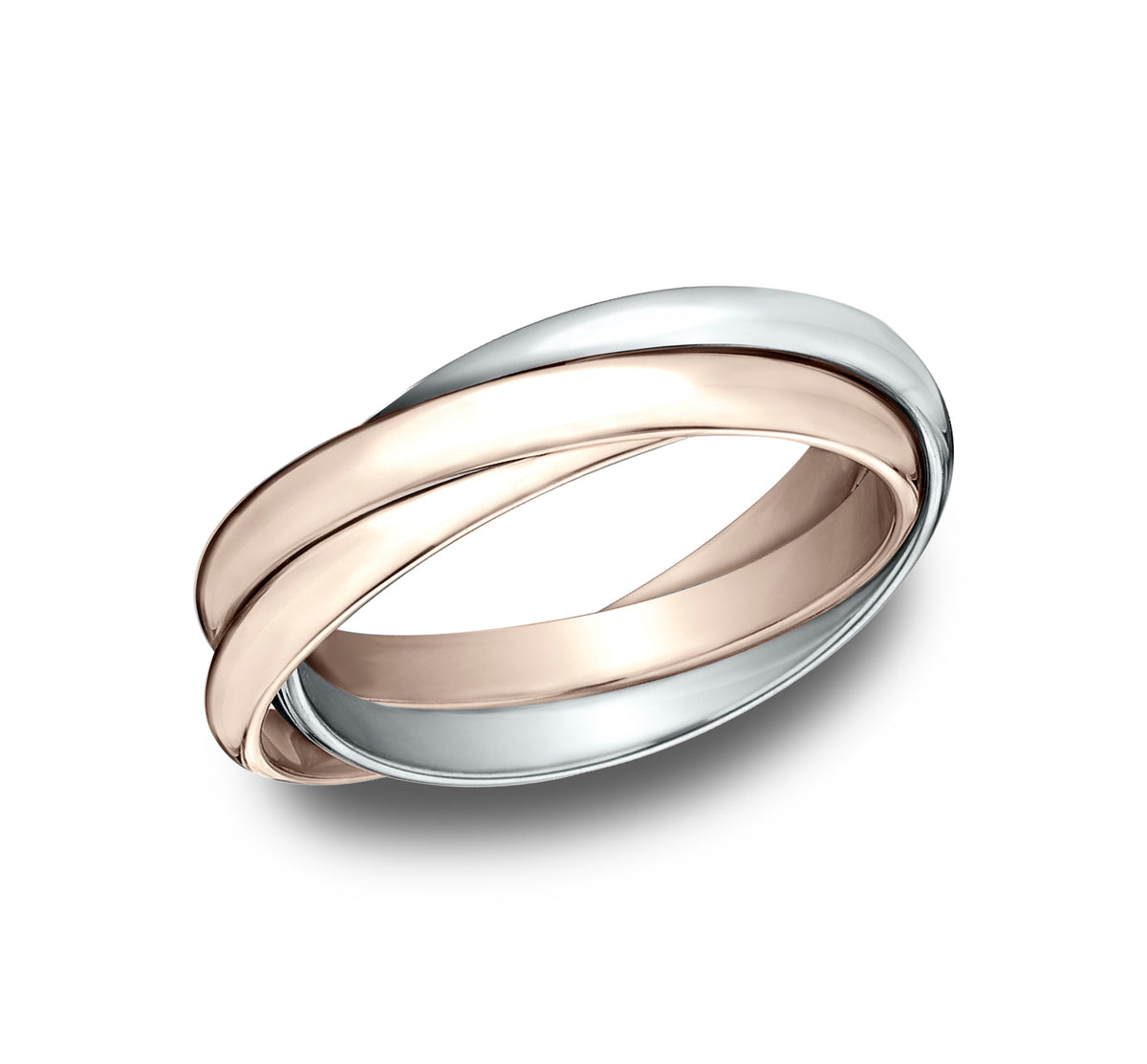 THE ANTOINETTE 2mm 14K Rose/White Benchmark men's wedding band