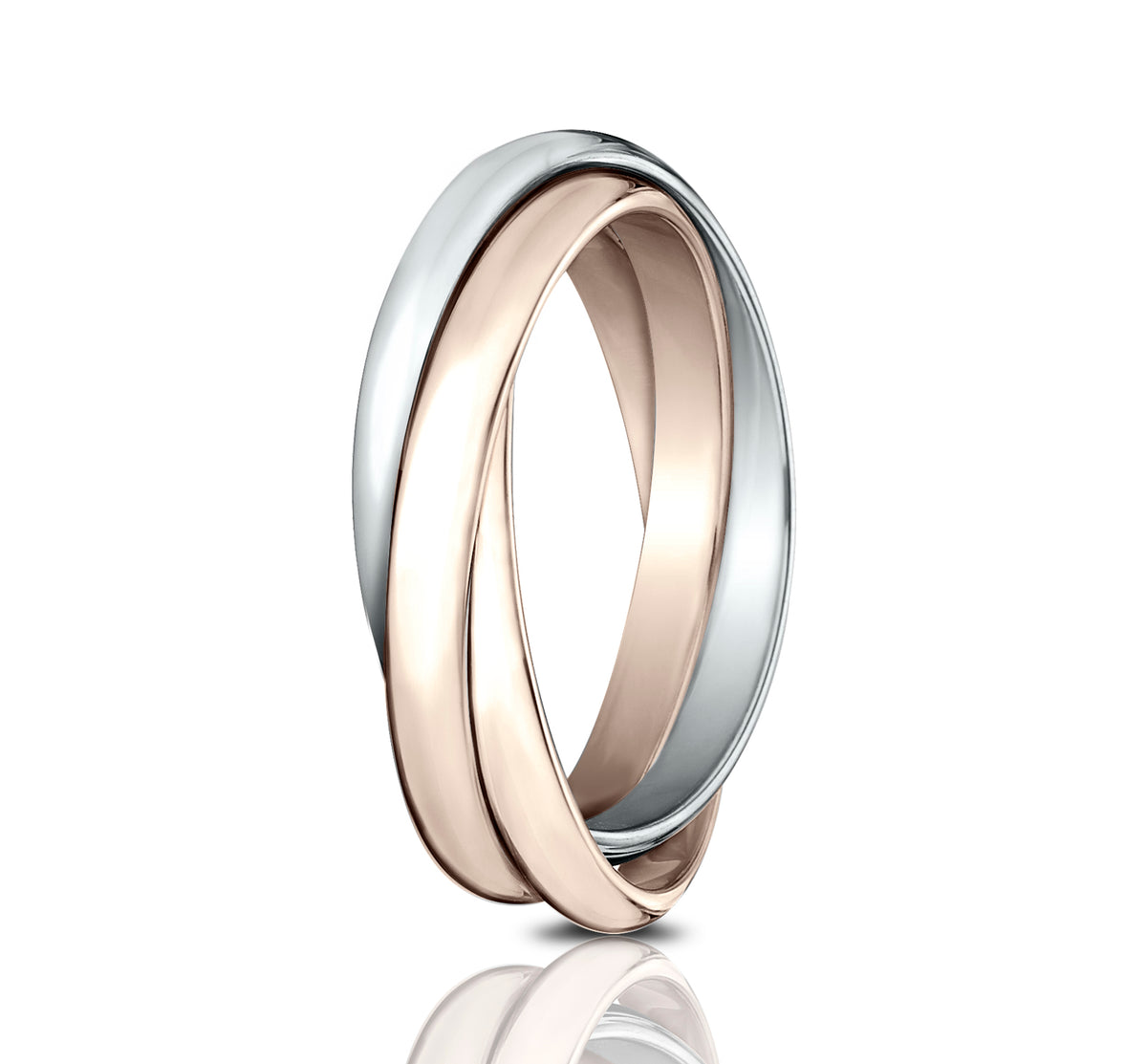 THE ANTOINETTE 2mm 14K Rose/White Benchmark men's wedding band