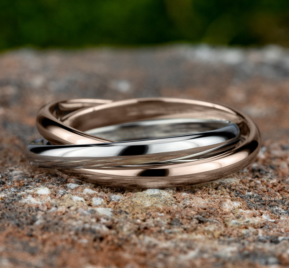 THE ANTOINETTE 2mm 14K Rose/White Benchmark men's wedding band