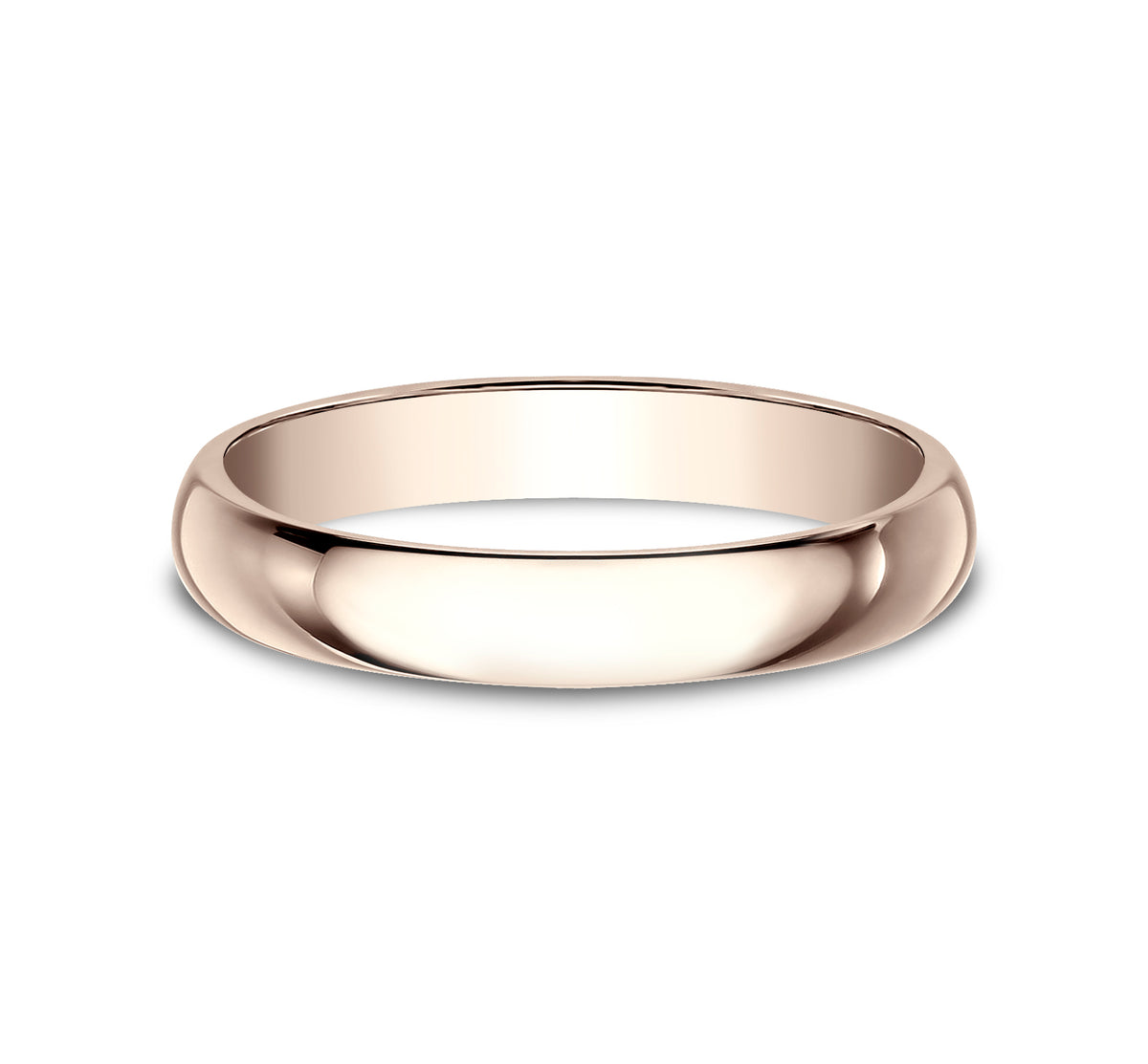 Regular Dome Classic Fit 3mm 14K Rose Benchmark men's wedding band