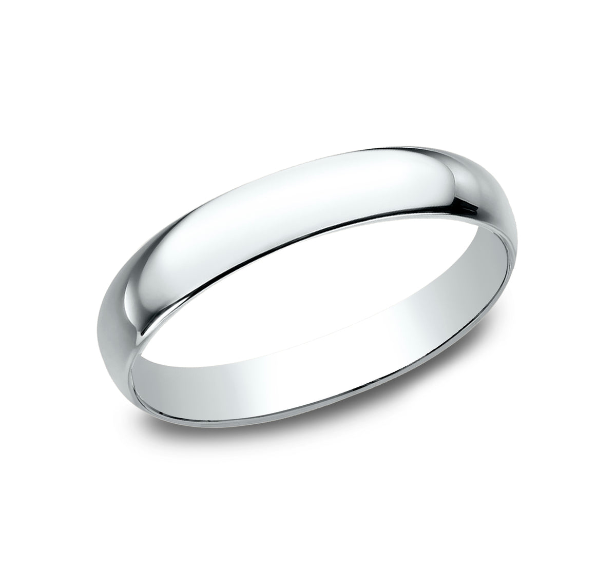 Regular Dome Classic Fit 3mm 14K White Benchmark men's wedding band