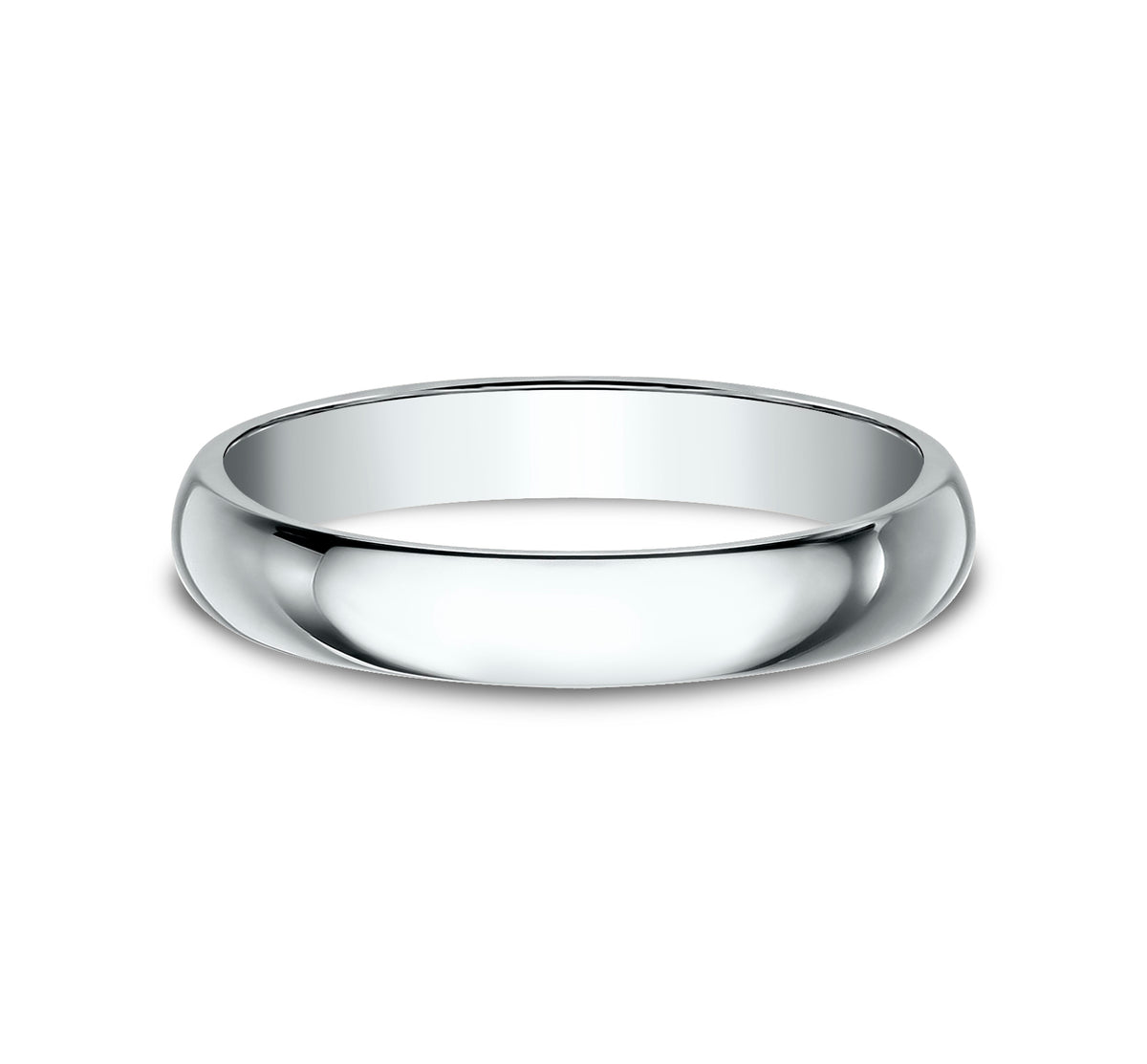 Regular Dome Classic Fit 3mm 14K White Benchmark men's wedding band