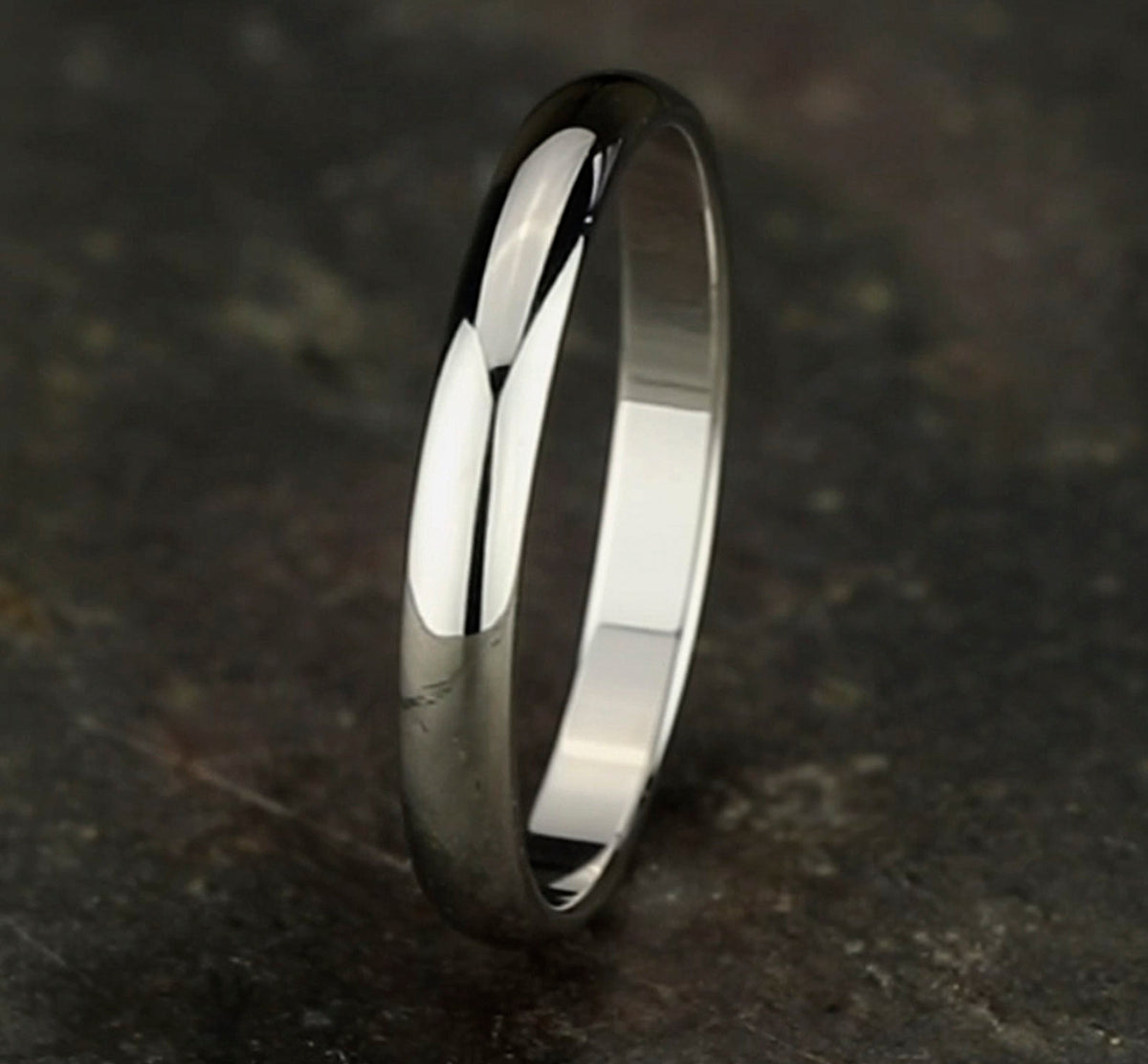 Regular Dome Classic Fit 3mm 14K White Benchmark men's wedding band