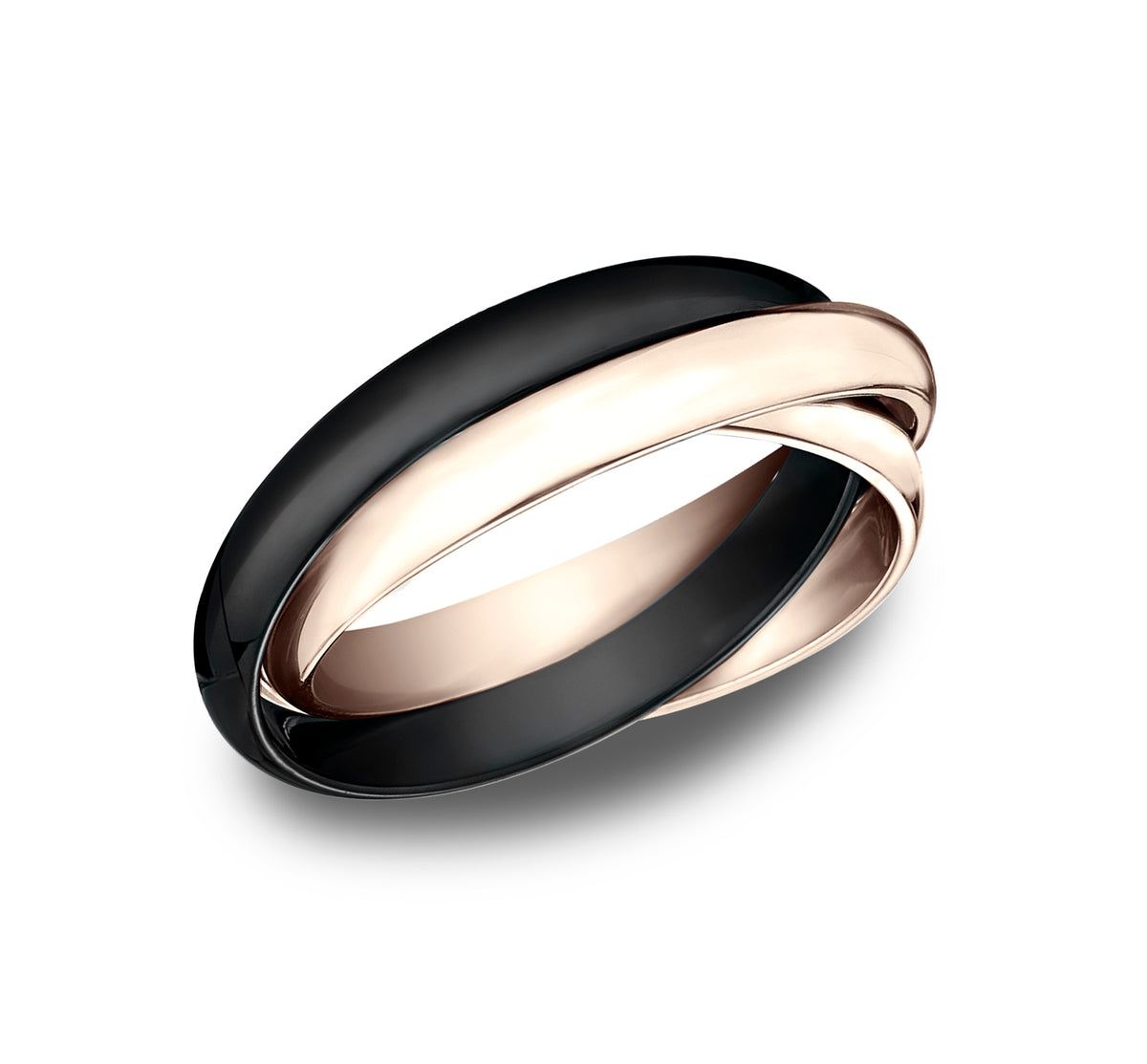 THE VICTORIA 3mm 14K Rose/Ceramic Benchmark men's wedding band