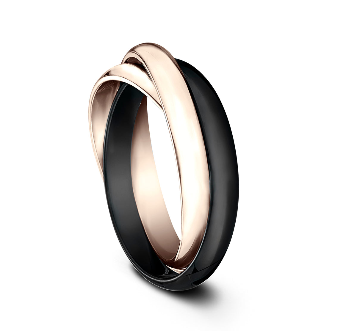 THE VICTORIA 3mm 14K Rose/Ceramic Benchmark men's wedding band