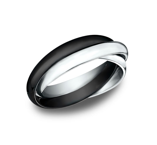 THE TUDOR 3mm 14K White/Ceramic Benchmark men's wedding band