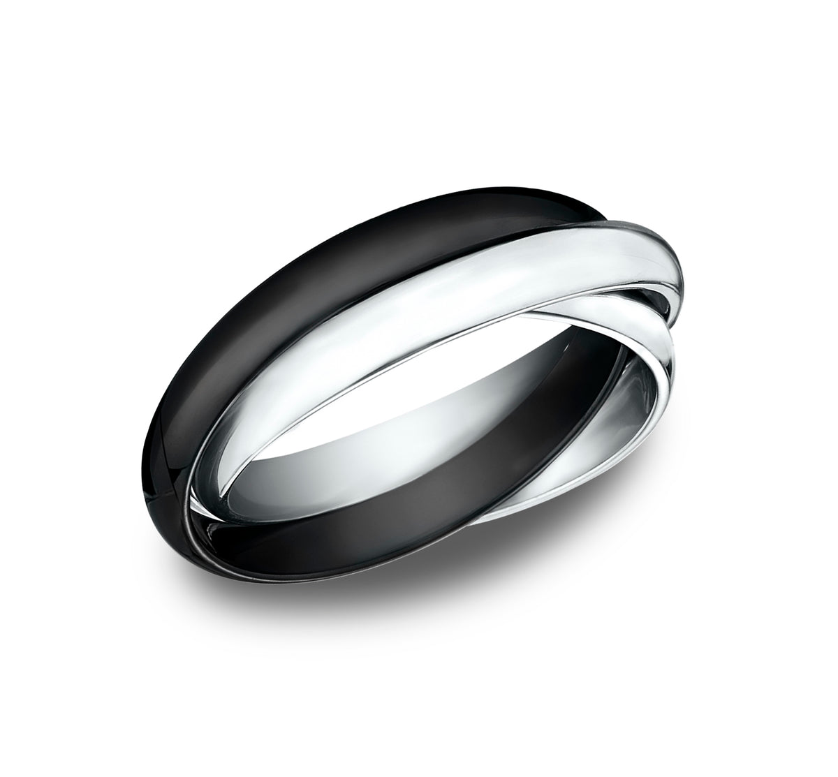 THE TUDOR 3mm 14K White/Ceramic Benchmark men's wedding band