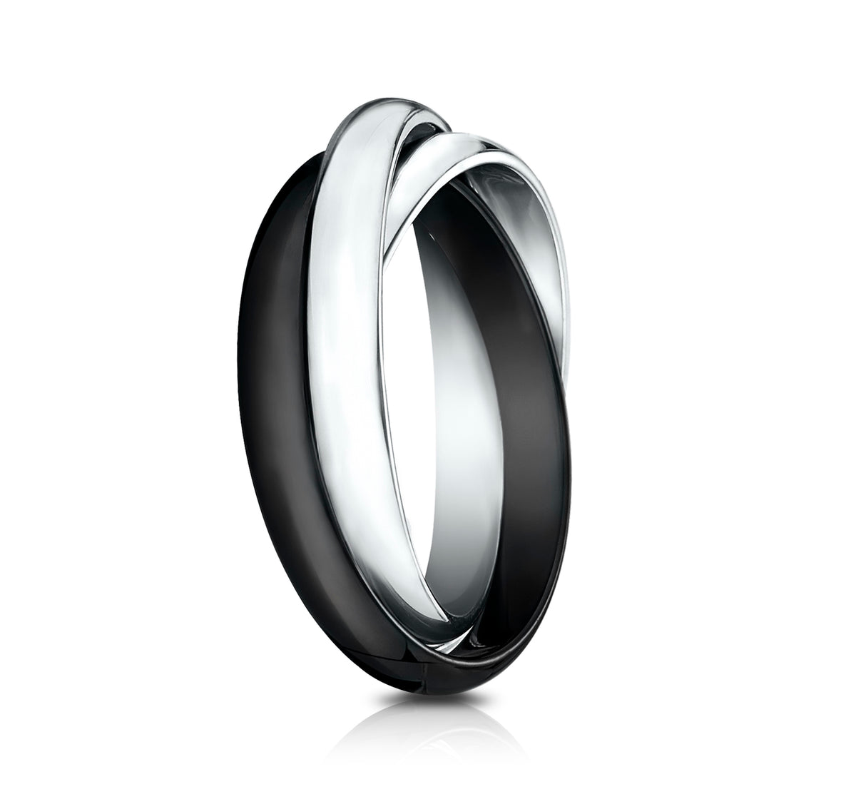 THE TUDOR 3mm 14K White/Ceramic Benchmark men's wedding band