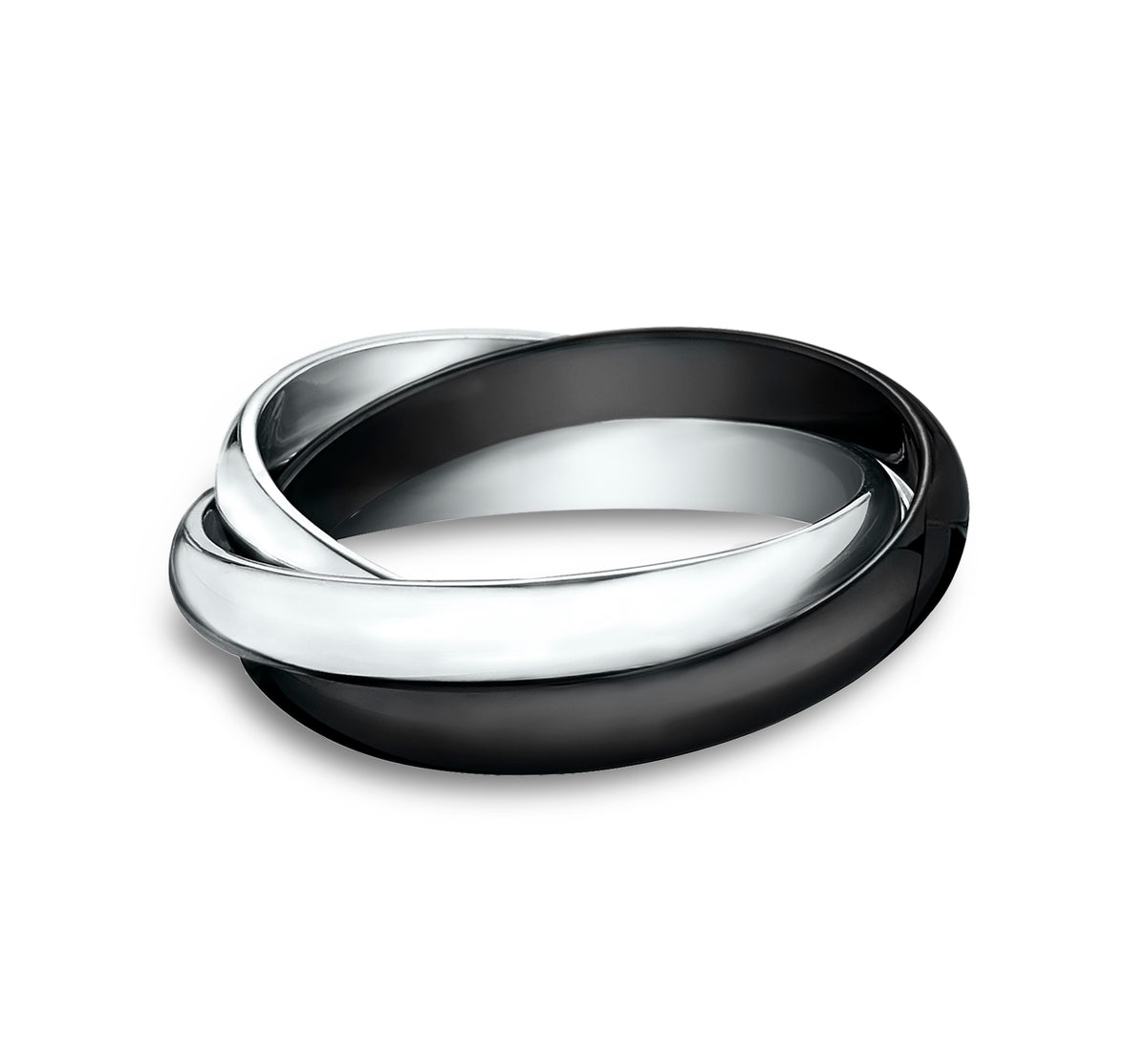 THE TUDOR 3mm 14K White/Ceramic Benchmark men's wedding band