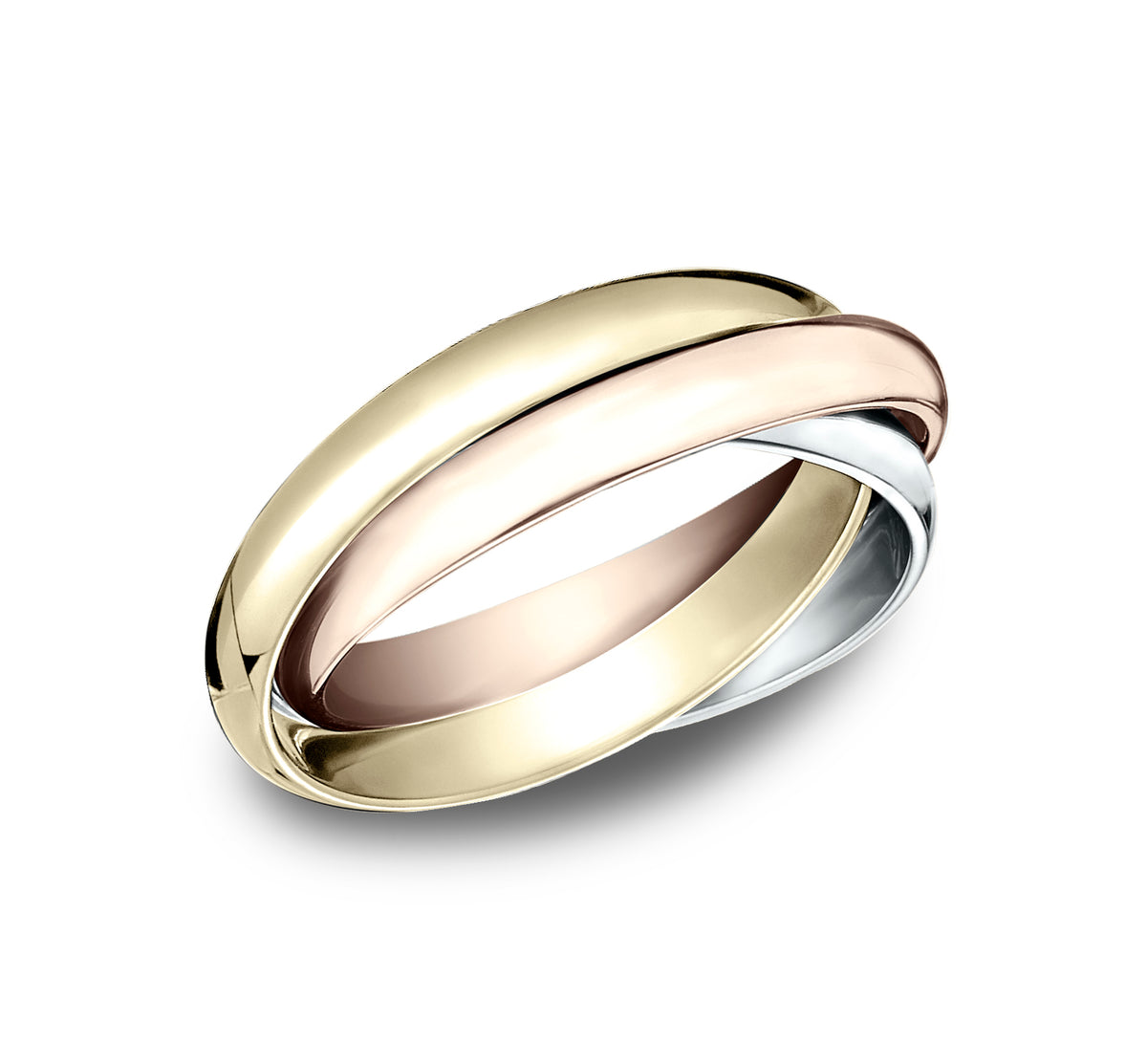 THE BOLEYN 2mm 14K White/Yellow/Rose Benchmark men's wedding band
