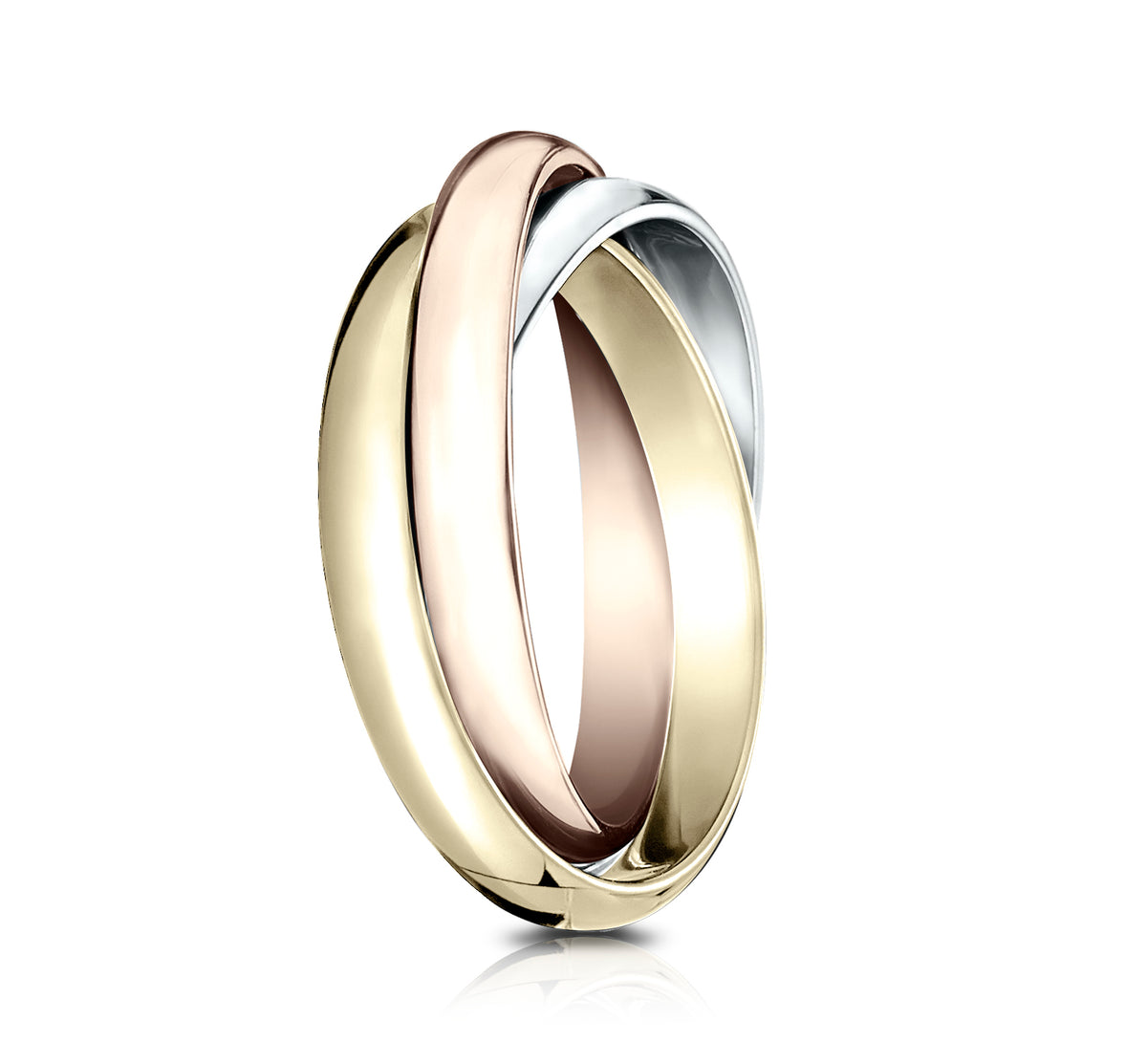 THE BOLEYN 2mm 14K White/Yellow/Rose Benchmark men's wedding band