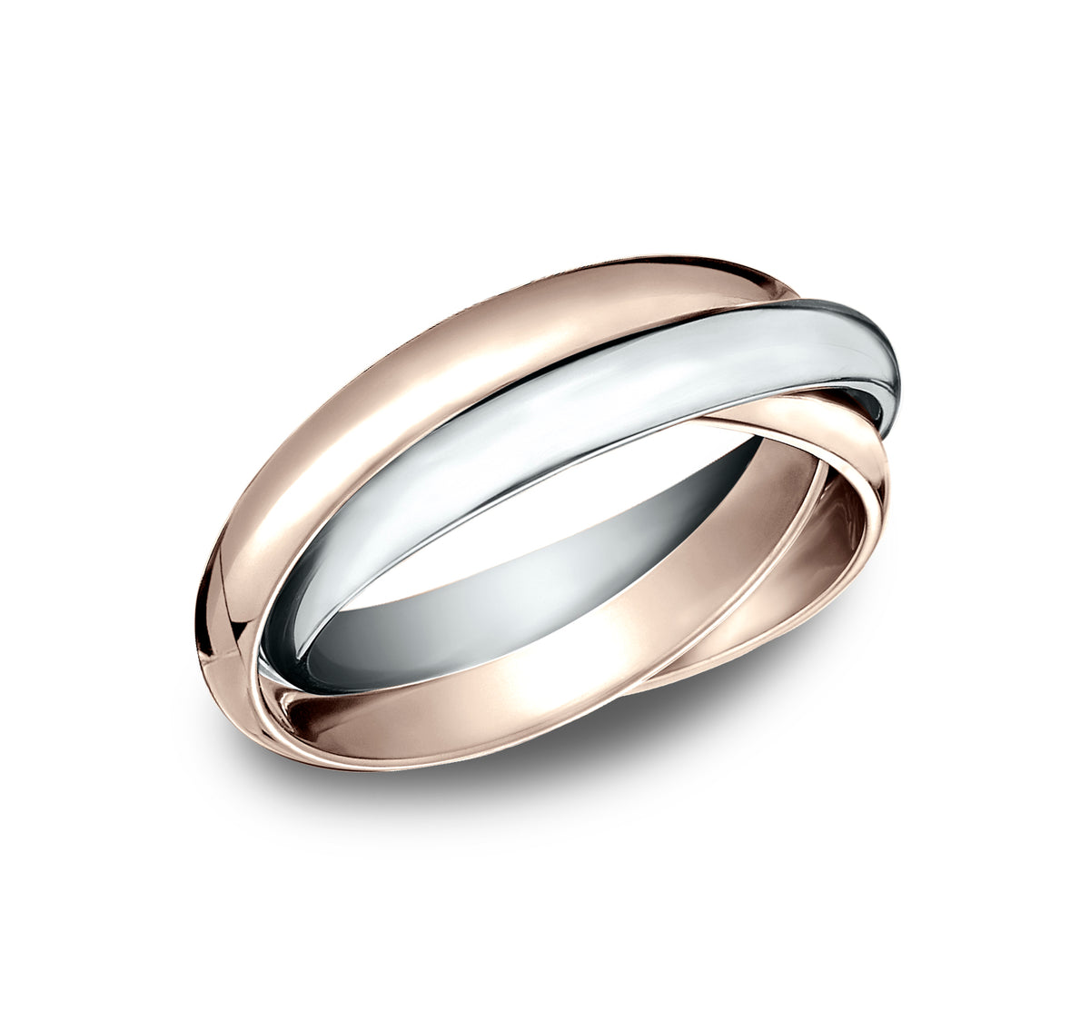 THE ANTOINETTE 2mm 14K Rose/White Benchmark men's wedding band