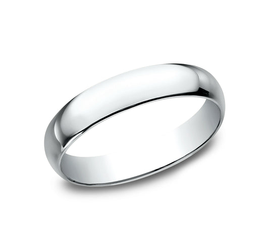 Regular Dome Classic Fit 4mm 14K White Benchmark men's wedding band