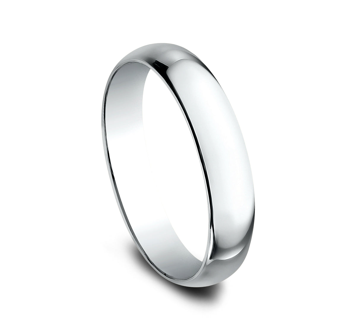 Regular Dome Classic Fit 4mm 14K White Benchmark men's wedding band