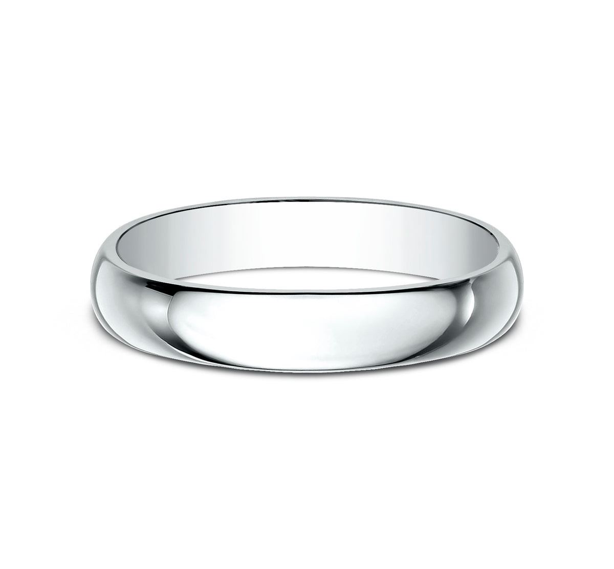 Regular Dome Classic Fit 4mm 14K White Benchmark men's wedding band