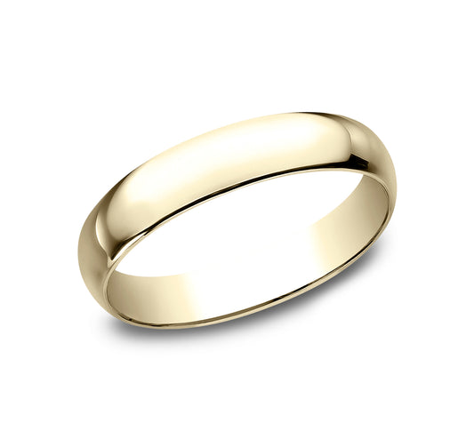 Regular Dome Classic Fit 4mm 14K Yellow Benchmark men's wedding band