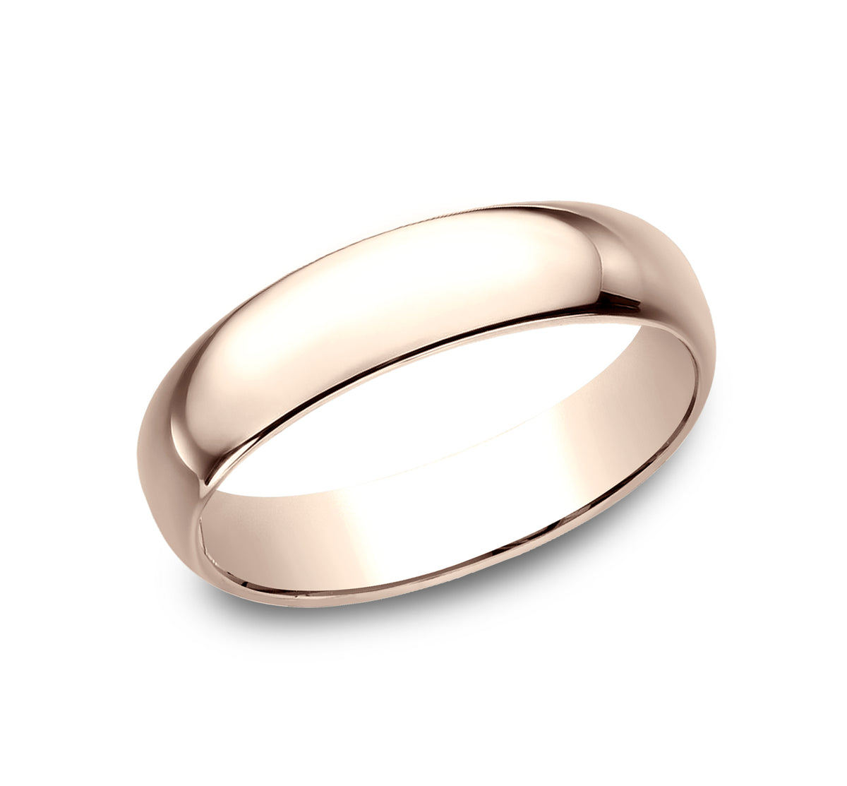 Regular Dome Classic Fit 5mm 14K Rose Benchmark men's wedding band