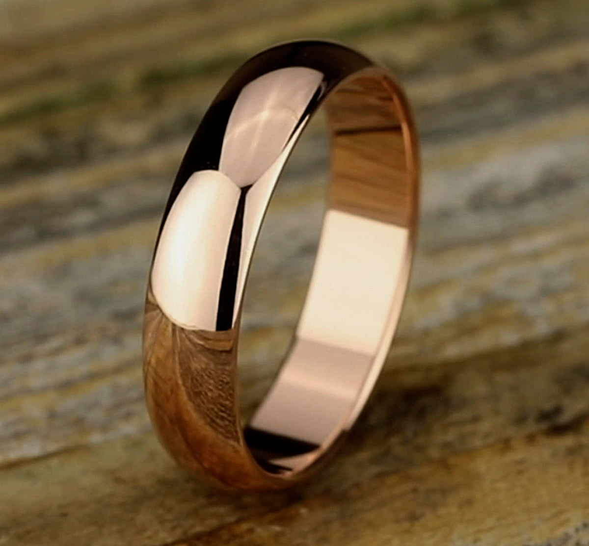 Regular Dome Classic Fit 5mm 14K Rose Benchmark men's wedding band