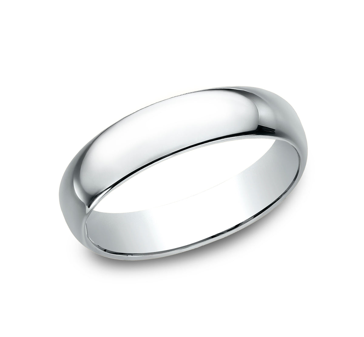 Regular Dome Classic Fit 5mm 14K White Benchmark men's wedding band
