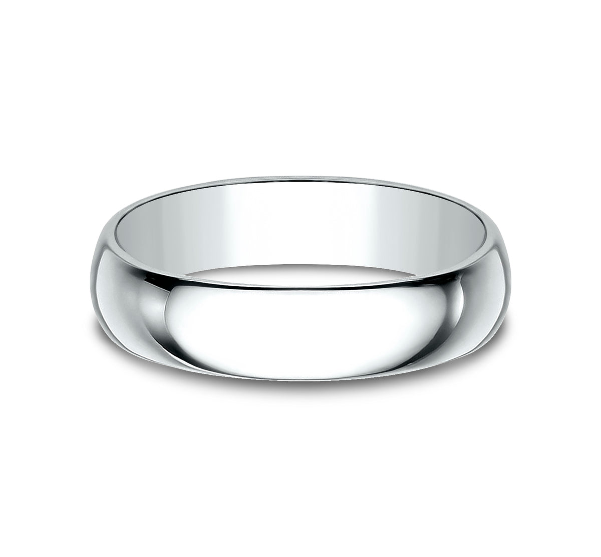 Regular Dome Classic Fit 5mm 14K White Benchmark men's wedding band