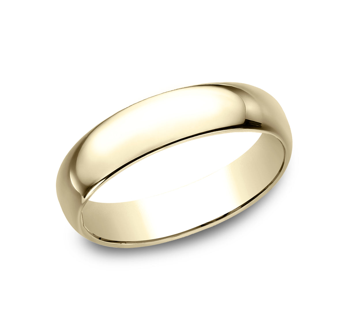 Regular Dome Classic Fit 5mm 14K Yellow Benchmark men's wedding band