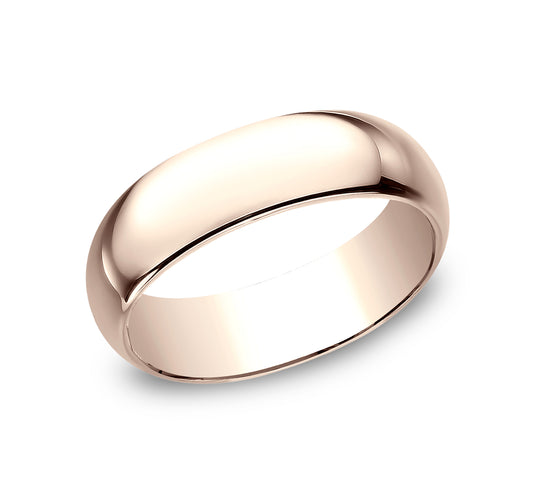Regular Dome Classic Fit 7mm 14K Rose Benchmark men's wedding band
