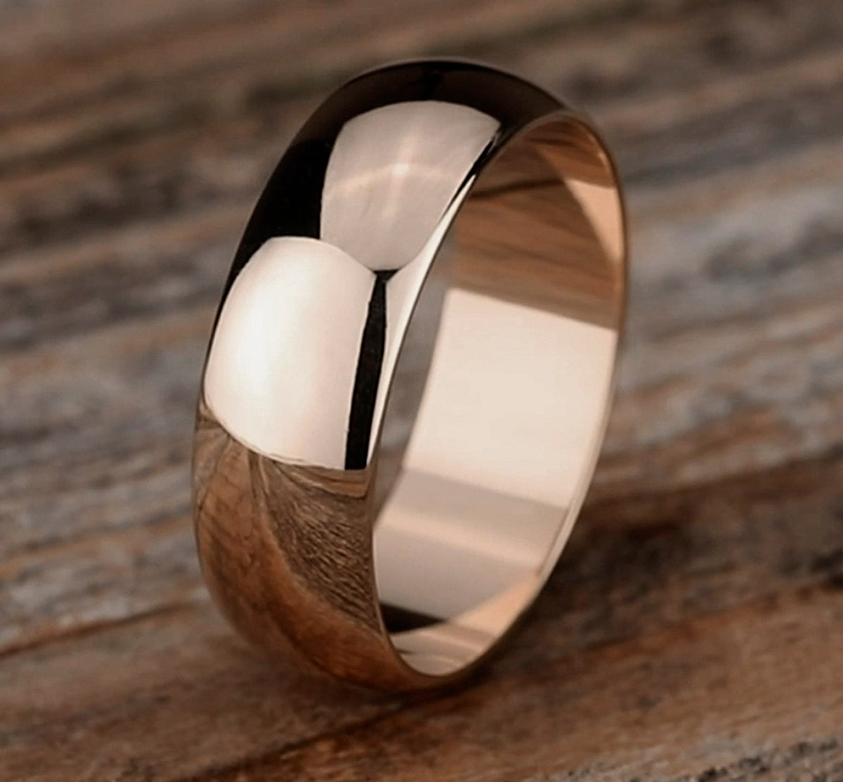 Regular Dome Classic Fit 7mm 14K Rose Benchmark men's wedding band
