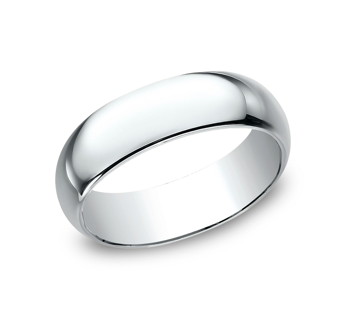Regular Dome Classic Fit 7mm 14K White Benchmark men's wedding band