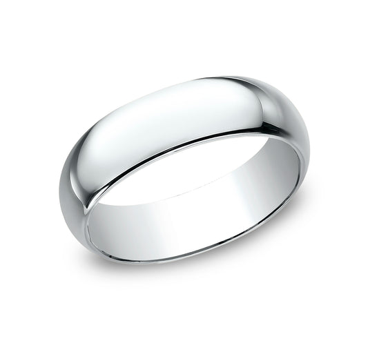 Regular Dome Classic Fit 7mm 14K White Benchmark men's wedding band
