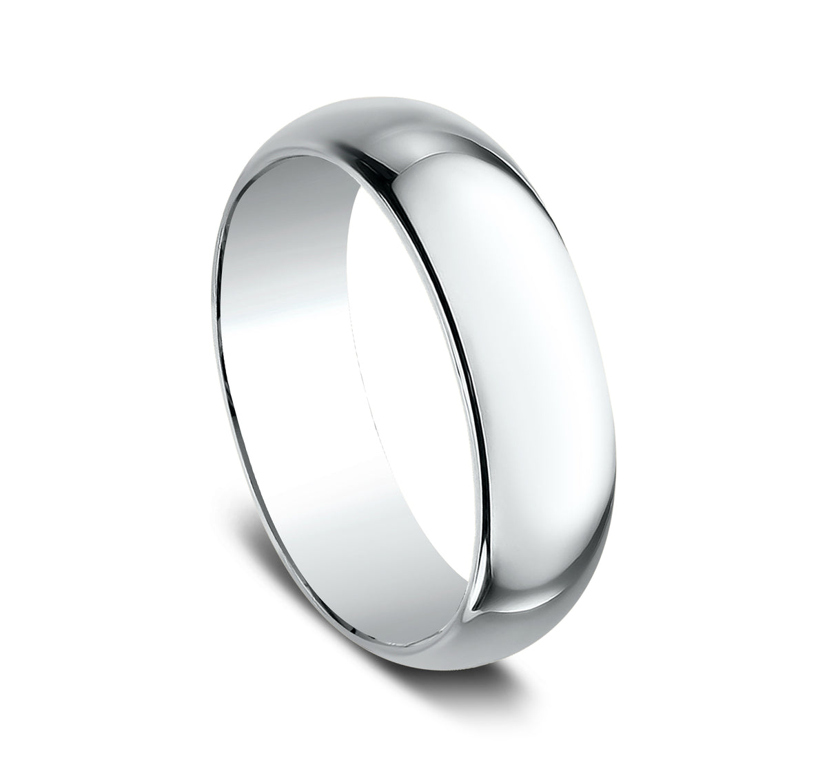 Regular Dome Classic Fit 7mm 14K White Benchmark men's wedding band