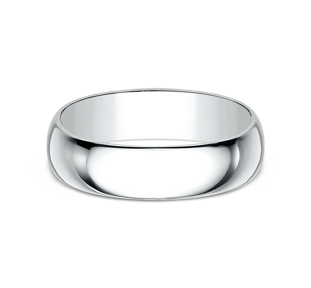 Regular Dome Classic Fit 7mm 14K White Benchmark men's wedding band
