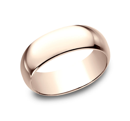 Regular Dome Classic Fit 8mm 14K Rose Benchmark men's wedding band