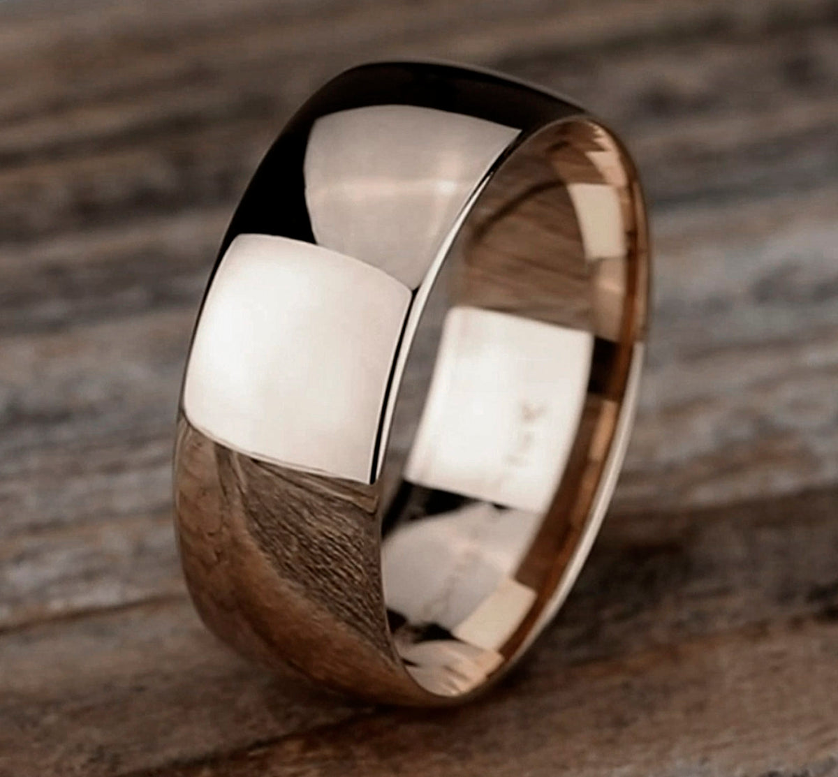 Regular Dome Classic Fit 8mm 14K Rose Benchmark men's wedding band