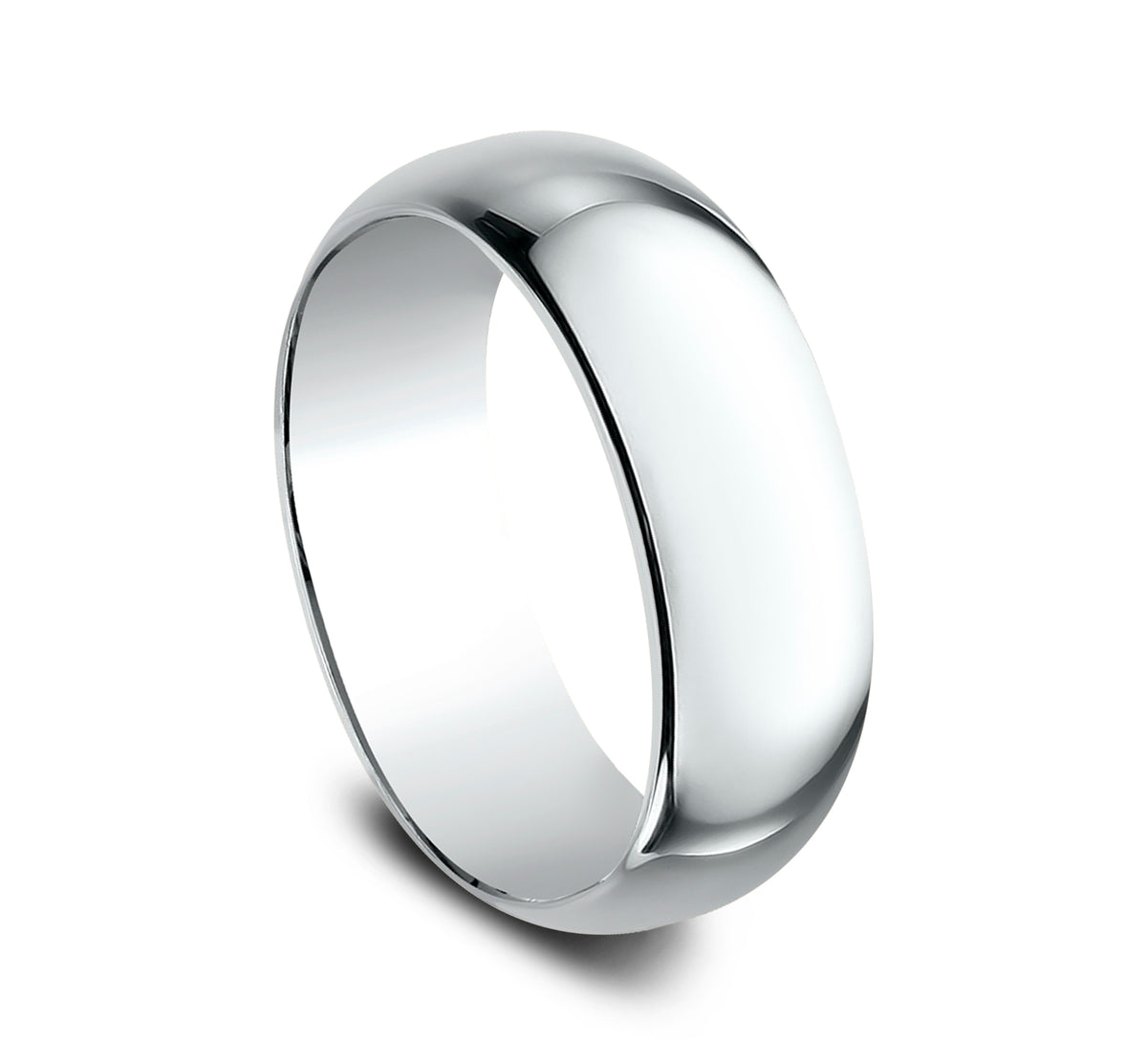 Regular Dome Classic Fit 8mm 14K White Benchmark men's wedding band