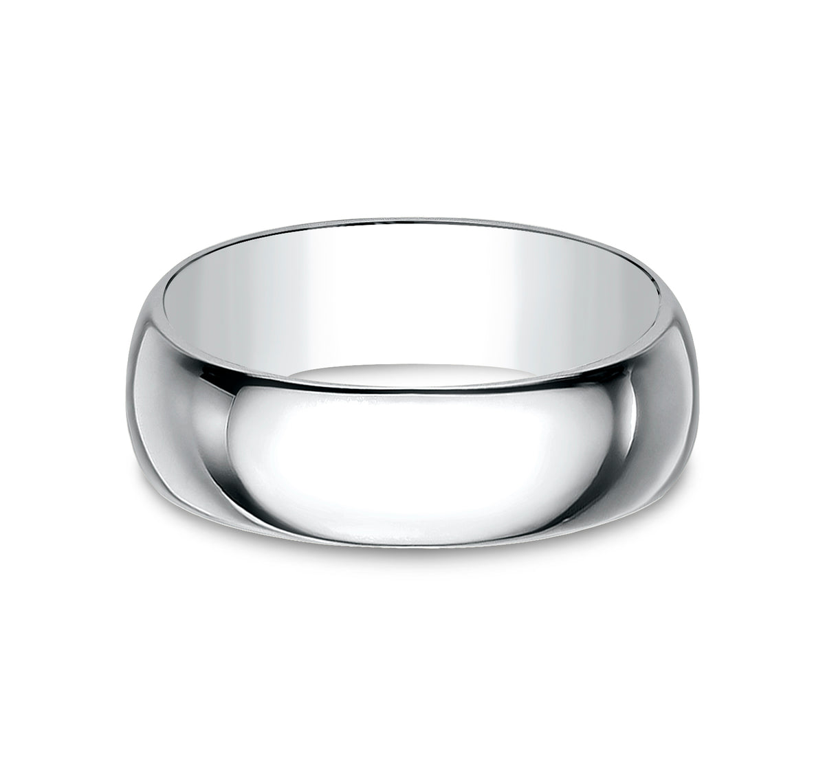 Regular Dome Classic Fit 8mm 14K White Benchmark men's wedding band