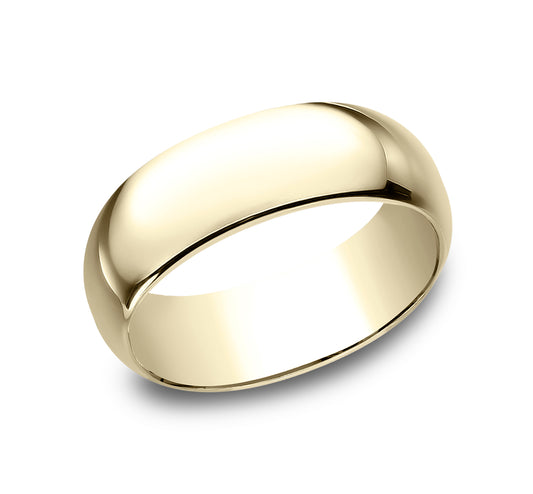 Regular Dome Classic Fit 8mm 14K Yellow Benchmark men's wedding band