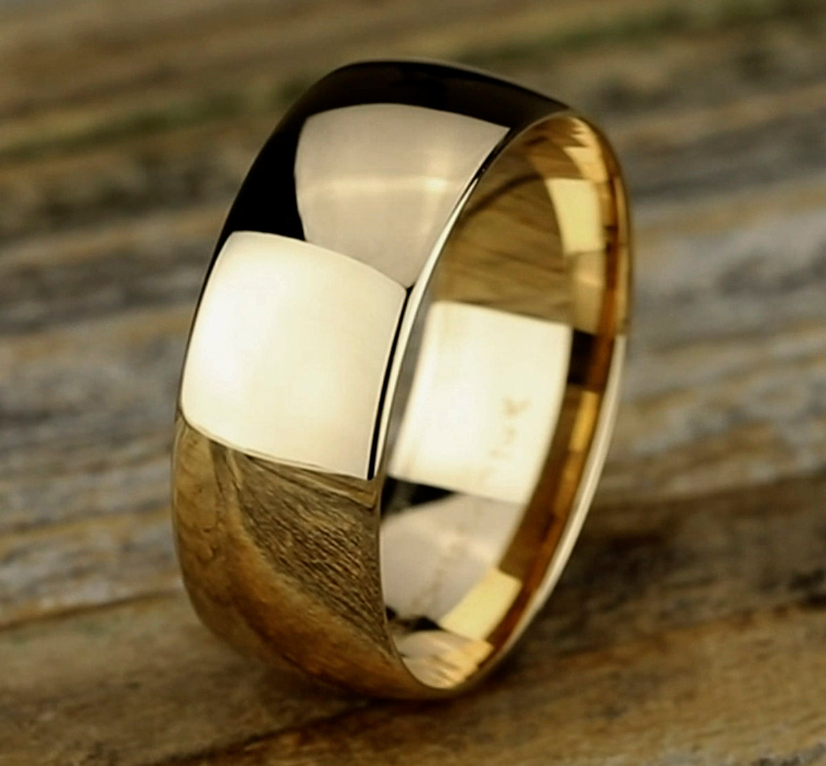 Regular Dome Classic Fit 8mm 14K Yellow Benchmark men's wedding band