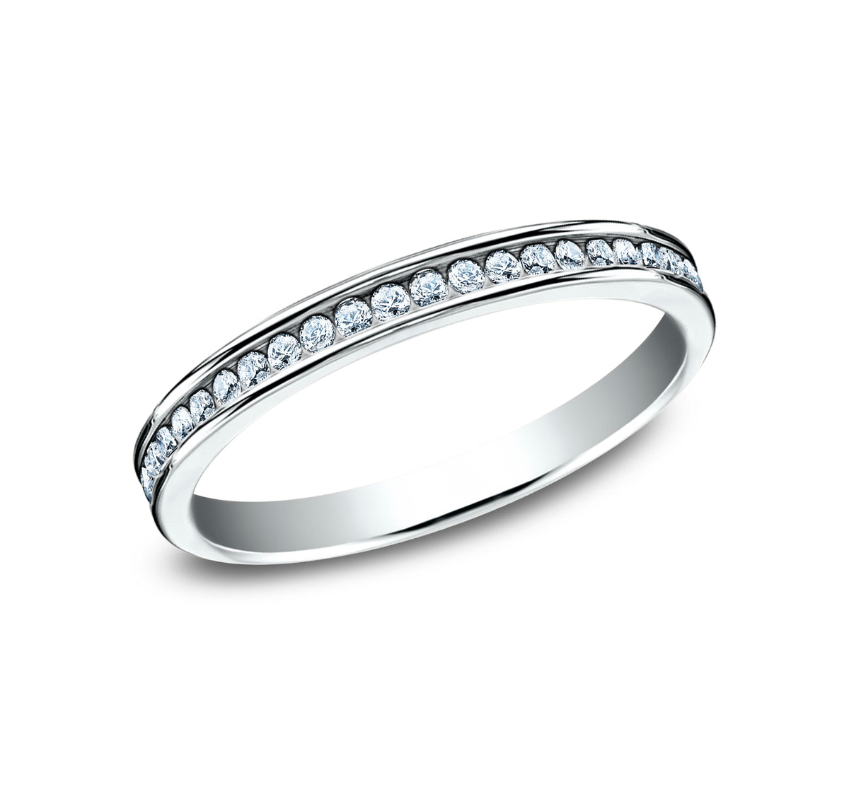 THE CATHERINE 2mm 14K White Benchmark men's wedding band