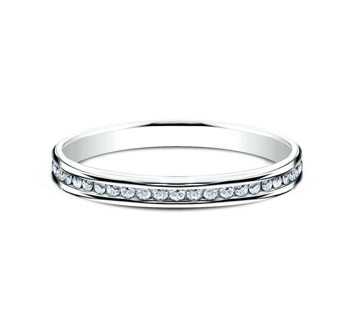 THE CATHERINE 2mm 14K White Benchmark men's wedding band