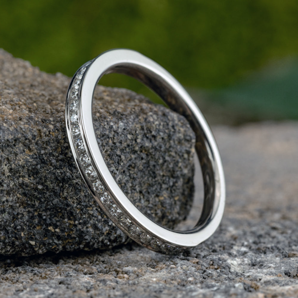 THE CATHERINE 2mm 14K White Benchmark men's wedding band