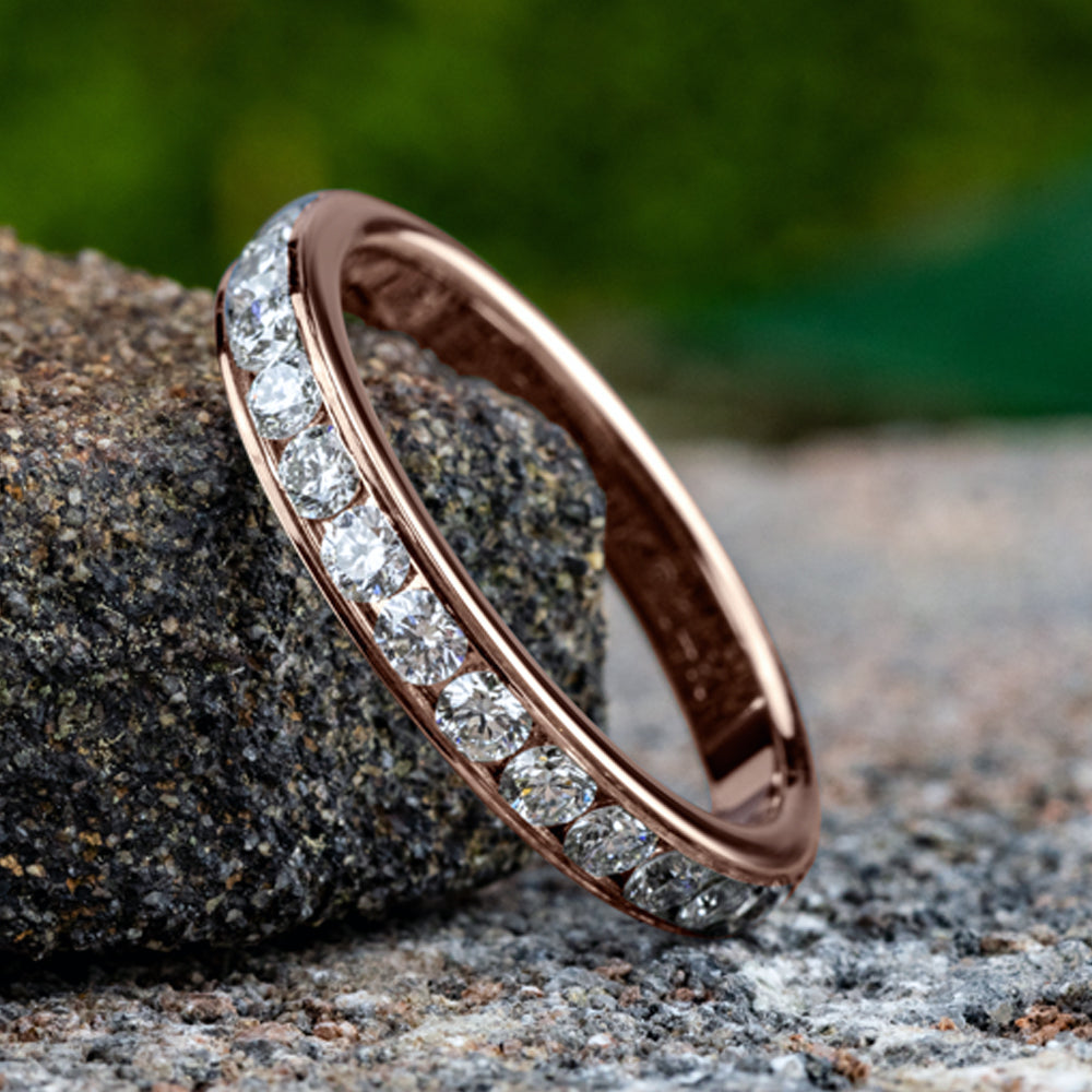 THE COUNTESS 3mm 14K Rose Benchmark men's wedding band