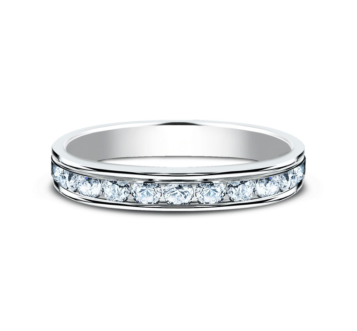 THE LADY 3mm 14K White Benchmark men's wedding band