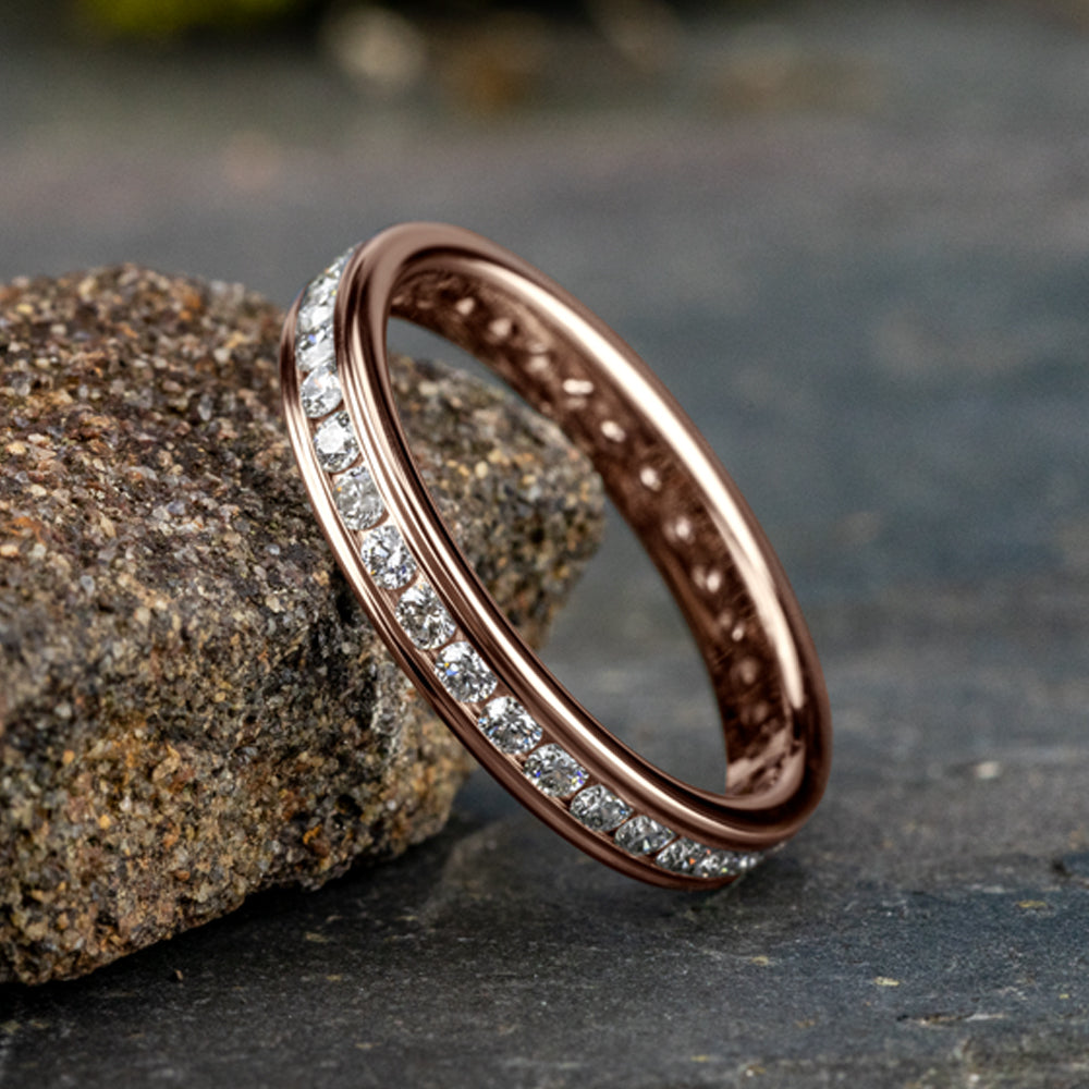 THE DAME 3mm 14K Rose Benchmark men's wedding band