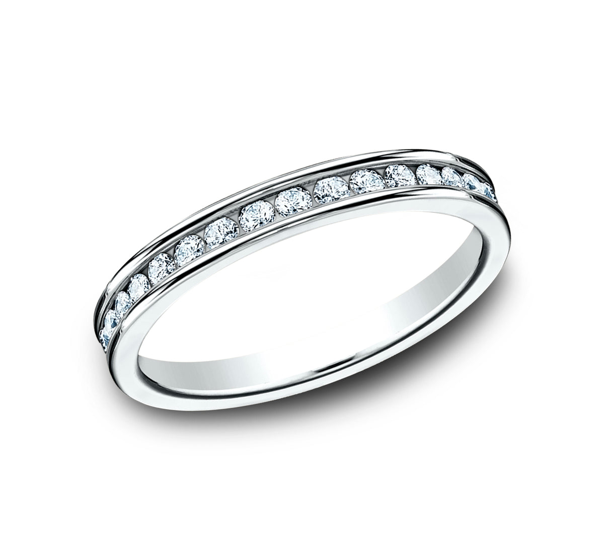 THE DAME 3mm 14K White Benchmark men's wedding band