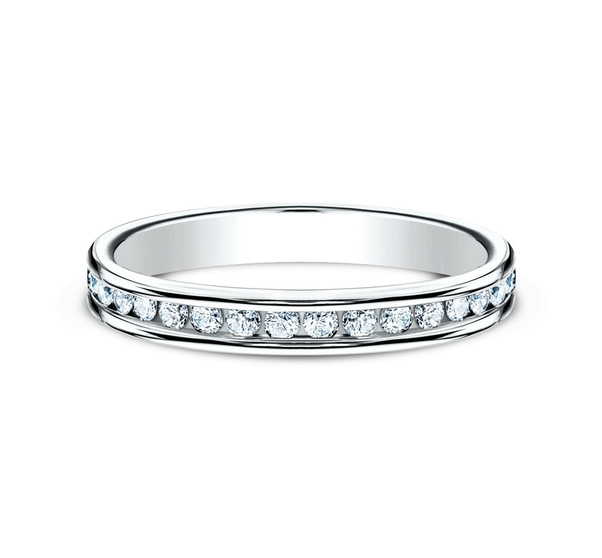 THE DAME 3mm 14K White Benchmark men's wedding band